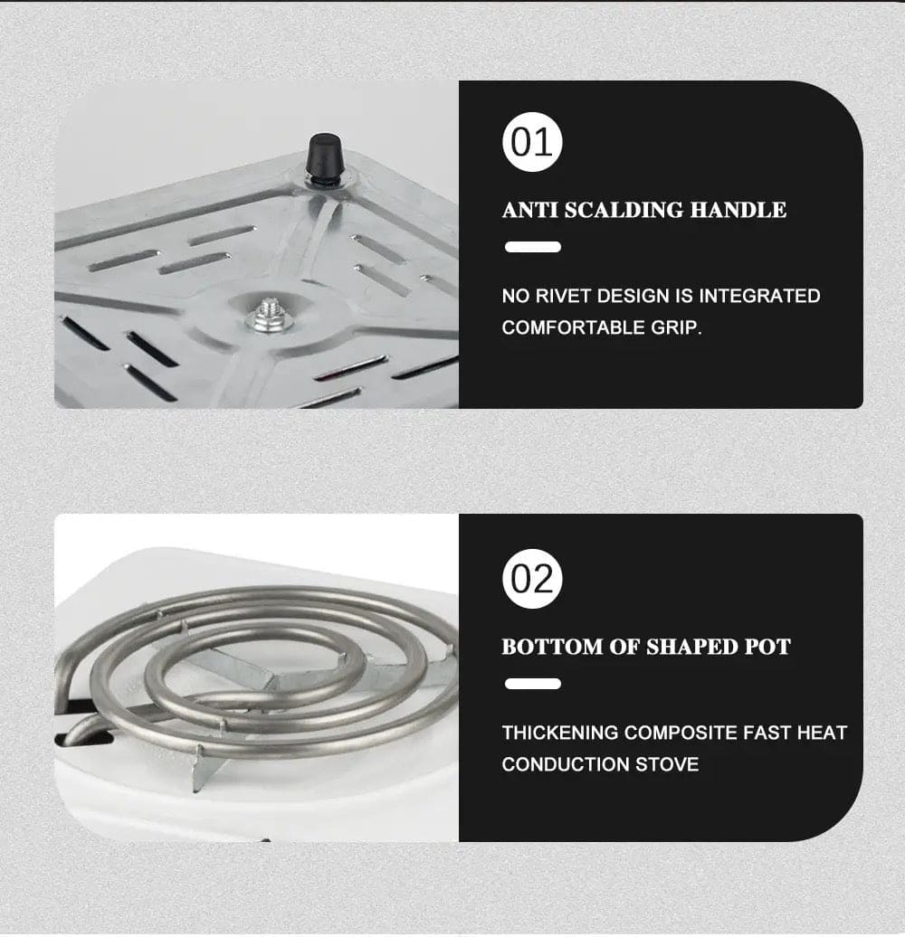 Double Head Electric Stove, Stainless Steel Induction Cooker, Portable Dual Hot Plate for Kitchen, Two Burner Electric Stove, Electric Countertop Stove Cooktop,  Automatic Temperature Control Electric Stove, Home Double Burner Coil Hotplate