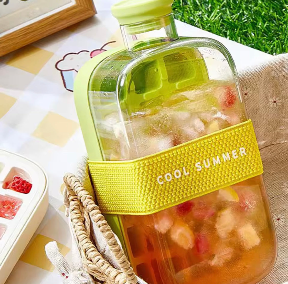 2 In 1 Ice Maker Ice Cube Bottle, Portable Ice Maker Kettle, Ice Mold Cooler Cup, Outdoor Fitness Drink Bottle