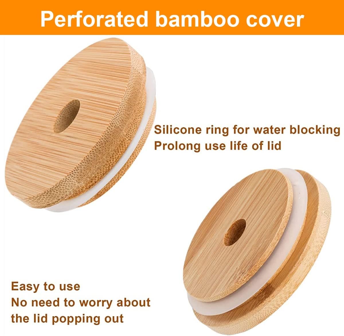 Volcano Glass Mug With Bamboo Glass And Straw.