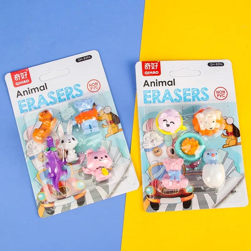 Set Of 6 Cute Fancy Eraser, Cute Cartoon Pencil Eraser,  Non Toxic Dessert Eraser for Kids, Children School College Office Supplies