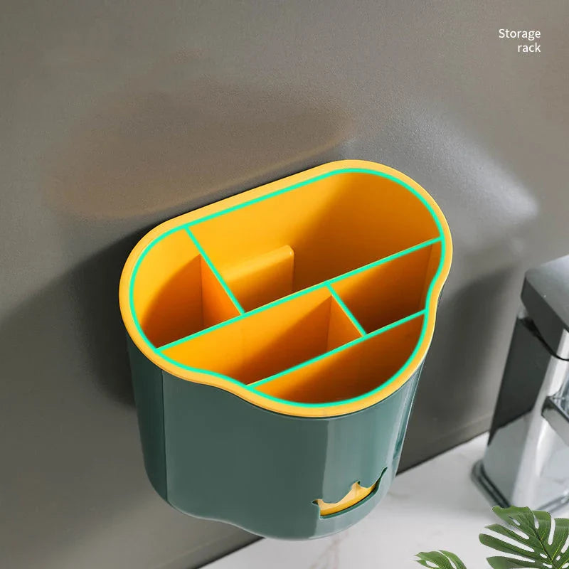 Multifunctional Crown Spoon Holder, Wall Mounted Chopsticks Cage Rack, Kitchen Bathroom Hanging Shelf, Multipurpose Wall Desktop Draining Rack, Wall Desktop Draining Rack