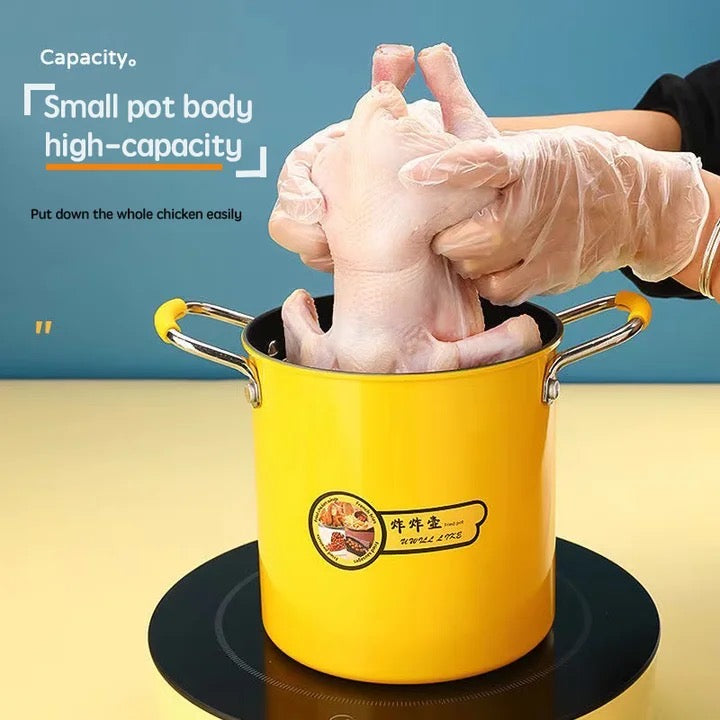 Mini Deep Frying Strainer Pot, Multifunctional Household Deep Frying Pan, Non Stick Mini Small Oil Frying Pot