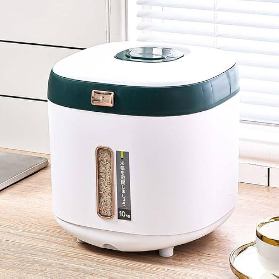 10KG Airtight Rice Dispenser, Large Capacity Flour Cereals Storage Jars, Airtight Kitchen Dry Food Container