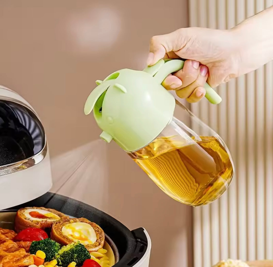 Rabbit Shaped Oil Dispenser Bottle, Vinegar Soy Sauce Spray Pour Oil Container, Home Barbecue Air Fryer Glass Baking Oil Kettle, Glass Container with Decorative Design For Cooking Oil
