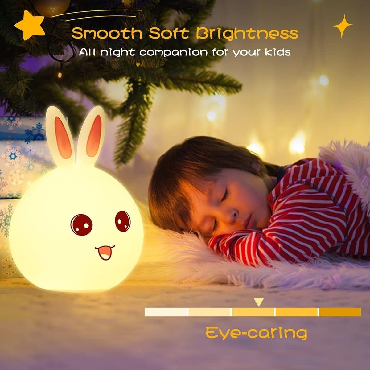 Cute Rabbit Silicone Touch Night Light