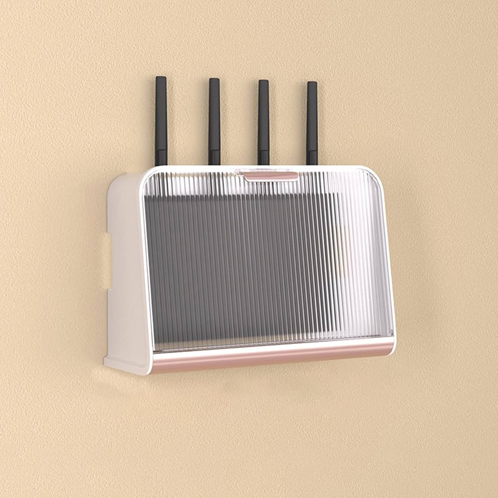 Luxury Wifi Cabinet Storage Box, Wall Mounted Router Storage Box, WiFi Device Storage Rack with Heat Dissipation