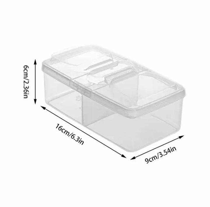 Double Sided Spice Storage Box With Lid, Transparent Household Spice jar, Spice Compartment Organizer Container