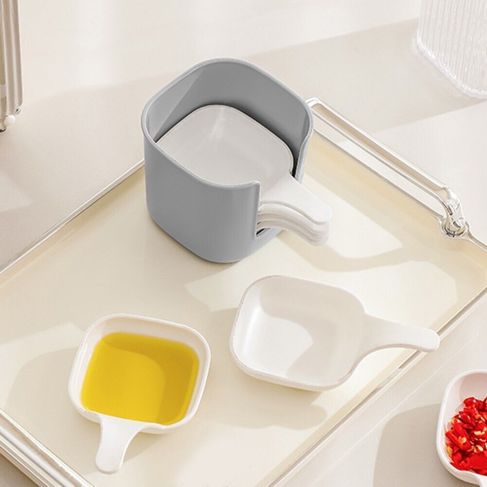 Set Of 6 Plastic Sauce Dish, Sauce Dipping Dish Set, Set Of 6 Sideline And Sauce Dish Set, Small Tableware Mini Sauce Plate Set