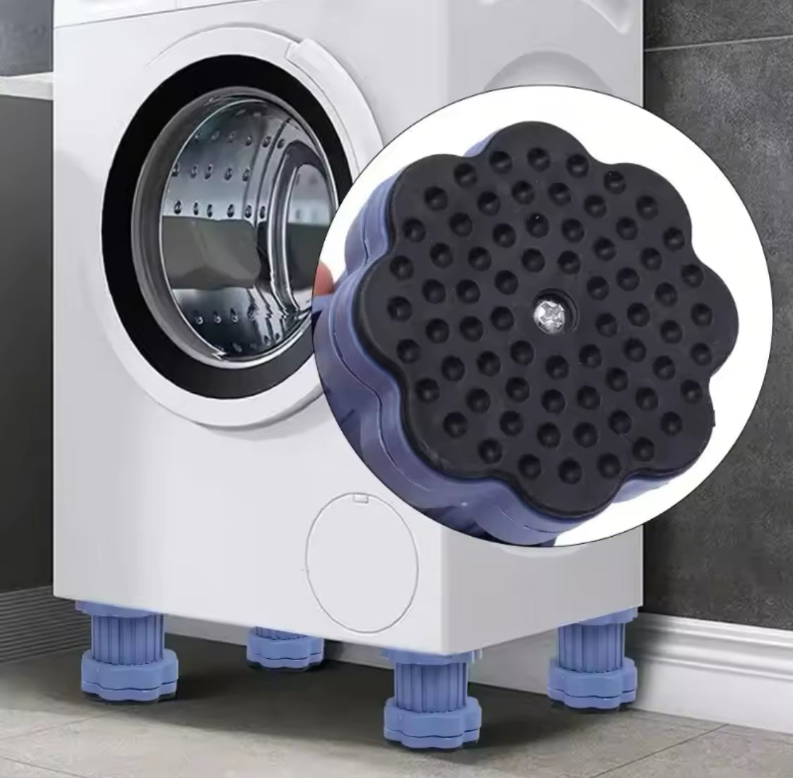 Pack Of 4 Anti Vibration Washing Machine Pads, Adjustable Height Anti Shock Foot Pad, Anti Slip Furniture Foot Pad