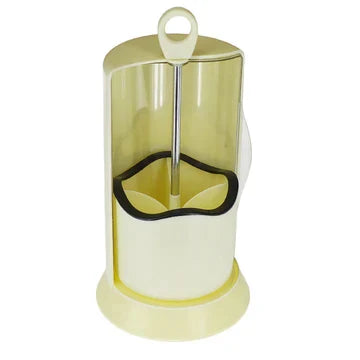 Covered Cutlery Holder, Rotating Cutlery Box With Transparent Cover, 4 Compartment Cutlery Holder, Multifunctional Fork Chopsticks Storage Stand,  Standing Plastic Storage Container, Kitchen Cutlery Organizer