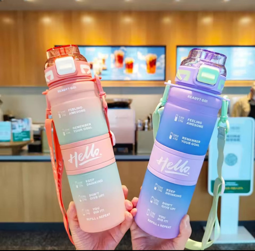 Portable Back Strap Water Bottle, Leak Proof Plastic Water Bottle, Kids Water Bottle