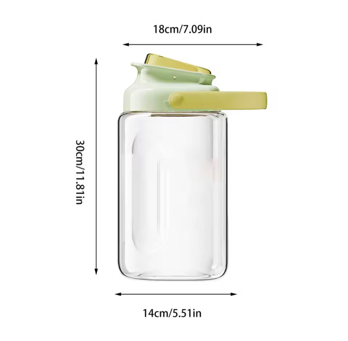 2L Refrigerator Water Bottle Kettle With Tap, Large Capacity Glass Water Bottle, Cool Water Bucket Dispenser