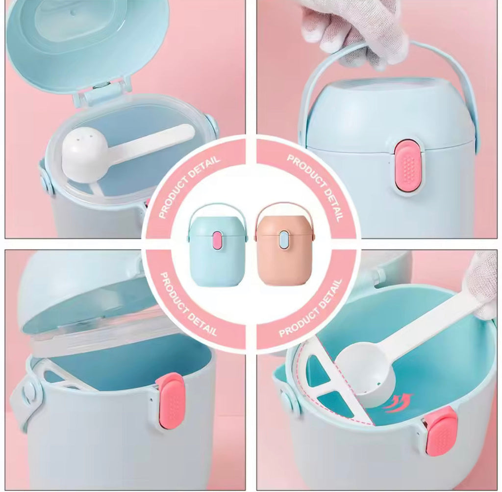 Baby Milk Powder Container With Spoon, Portable Baby Food Storage Box, Newborn Toddler Snack Box, Baby Essentials