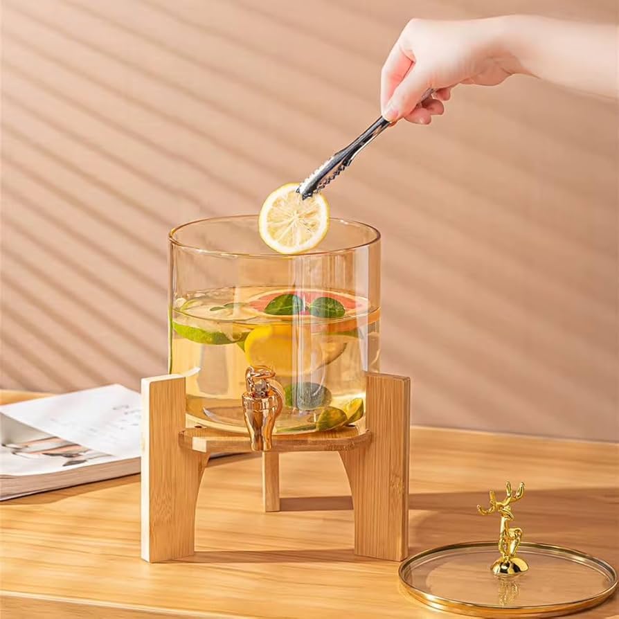 Borosilicate Glass Beverage Dispenser, Water Storage Glass Dispenser, Beverage Storage Jar, Glass Drinking Water Dispenser