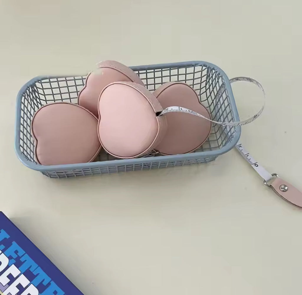 Cute Heart Shape Measuring Tape, Portable Soft Leather Measuring Tape, Mini Ruler for Body Measuring Tool