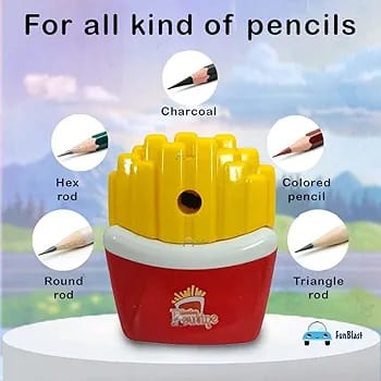 French Fries Pencil Sharpener, Crackles Manual Pencil Sharpener, Fast Food Sharpener Machine