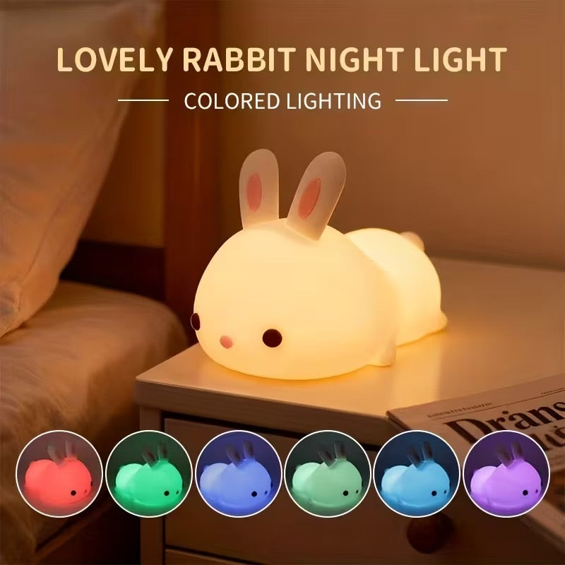 Cute Bunny Silicone Touch Night Light.