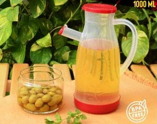 Plastic Trickle Jug, 1000ml Olive Oil Dispenser Bottle, Anti-leak Condiment Vinegar Soy Sauce Bottle, Plastic Seasoning Jar With Lid