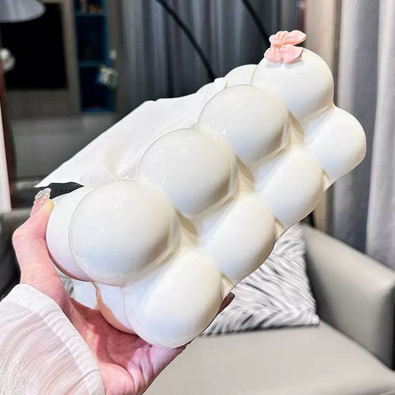 Bubble Shape Tissue Box Holder, Non Slip Ceramic Tissue Box Cover, Desktop Tissue Organizer