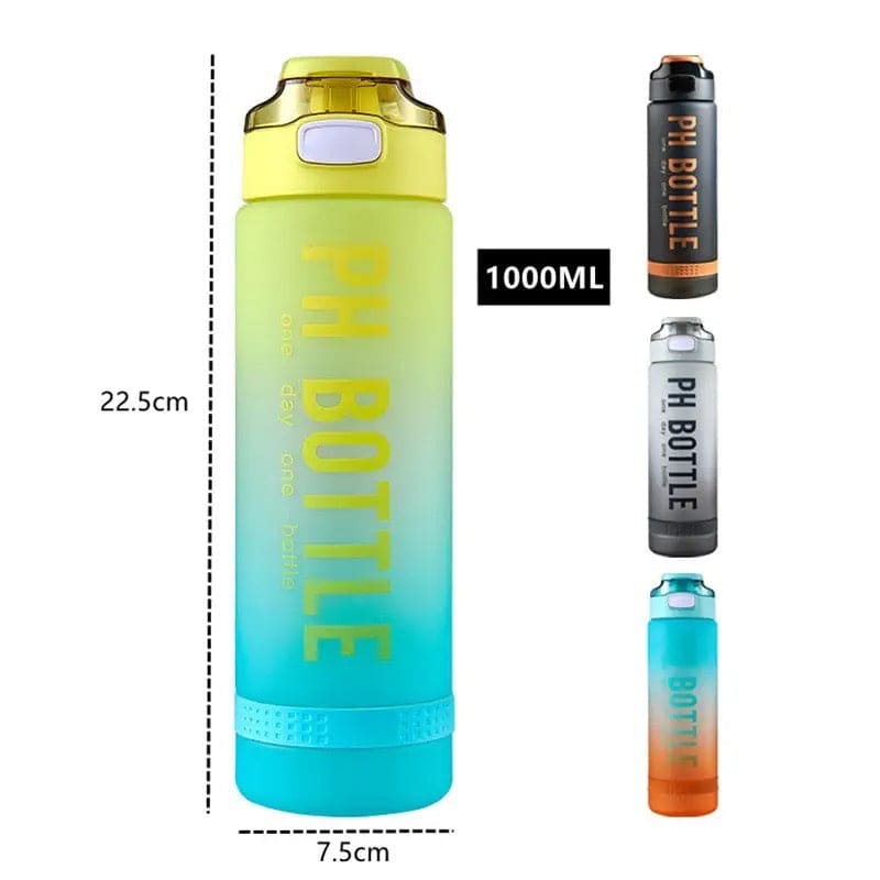 1L PH Water Bottle, Portable Gym Fitness Durable Sport Drinking Bottle, Unbreakable Water Bottle, Recyclable Plastic Drinking Bottle, Large Capacity Water Dispenser Bottle