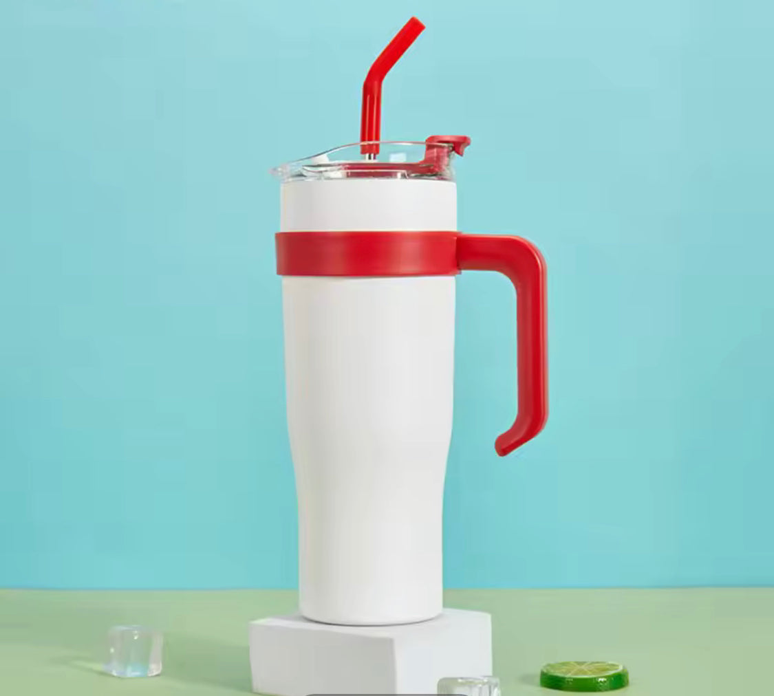 40oz Insulated Gradient Tumbler With Lid, Stainless Steel Car Mug With Straw, Stainless Steel Vacuum Insulated Car Mug