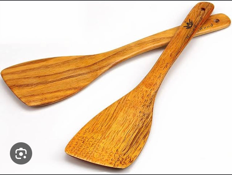 5 Pcs Bamboo Kitchen Utensil, Wooden Cooking Utensil Set