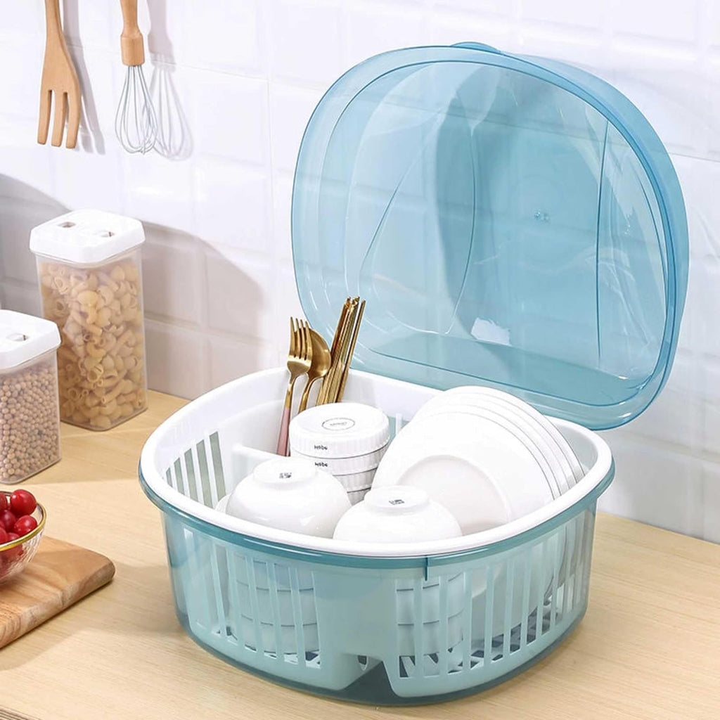 Fancial Dish Draining Rack, Kitchen Tableware Rack Storage Box, Home Dish Drainer Kitchen, Countertop Cutlery Tableware Organizer