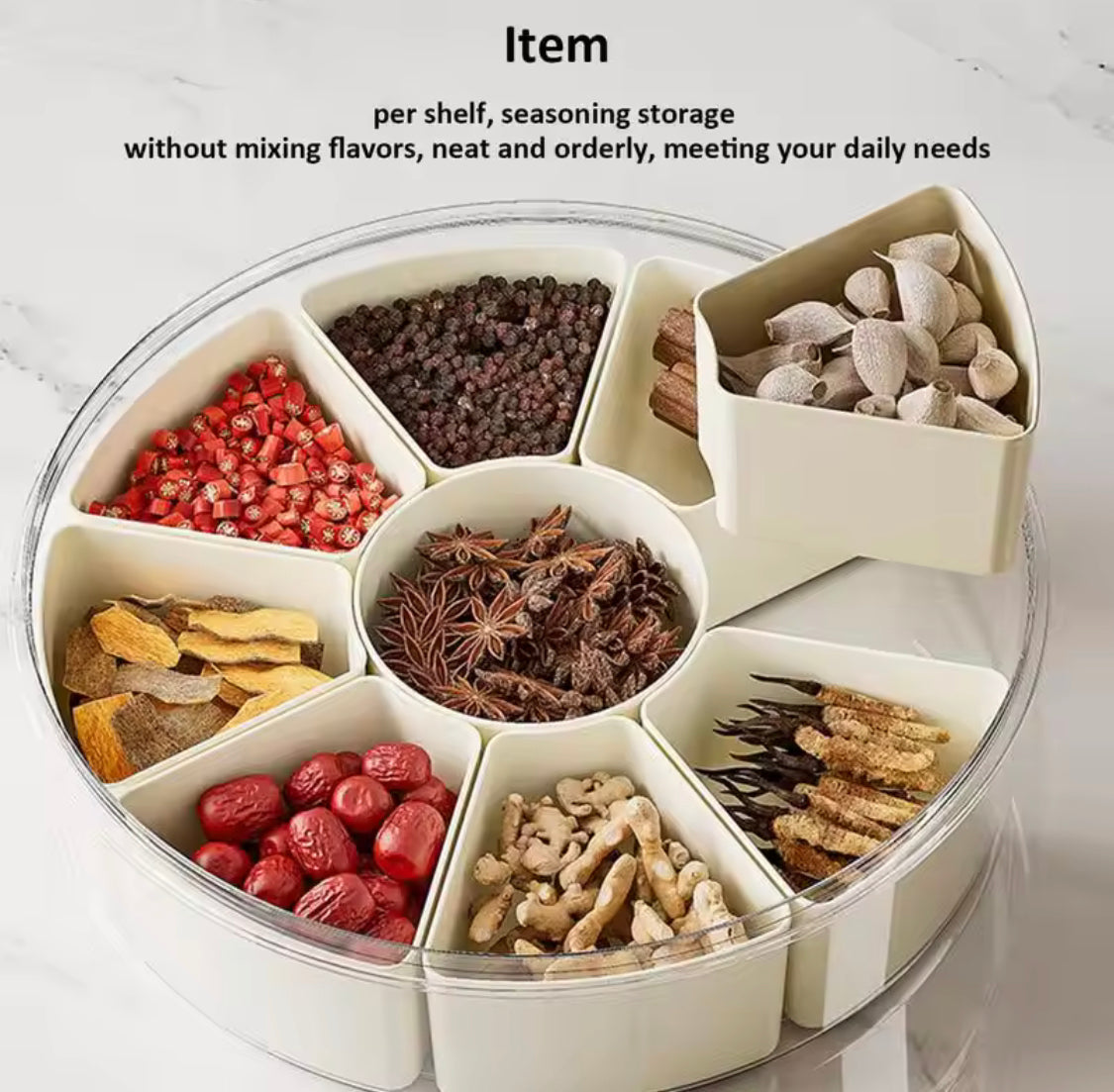 Multi Grids Seasoning Storage Box, Transparent Divided Serving Tray With Lid, Fruits Nuts Candy Spice Storage Box, Snack Container