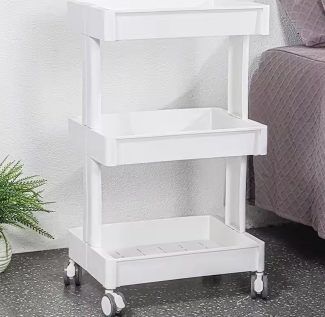 Three Layer Bathroom Storage Trolly, Multifunctional Storage Tool Cart, Multi Layer Sundries Storage Organizer, Movable Snack Storage Rack