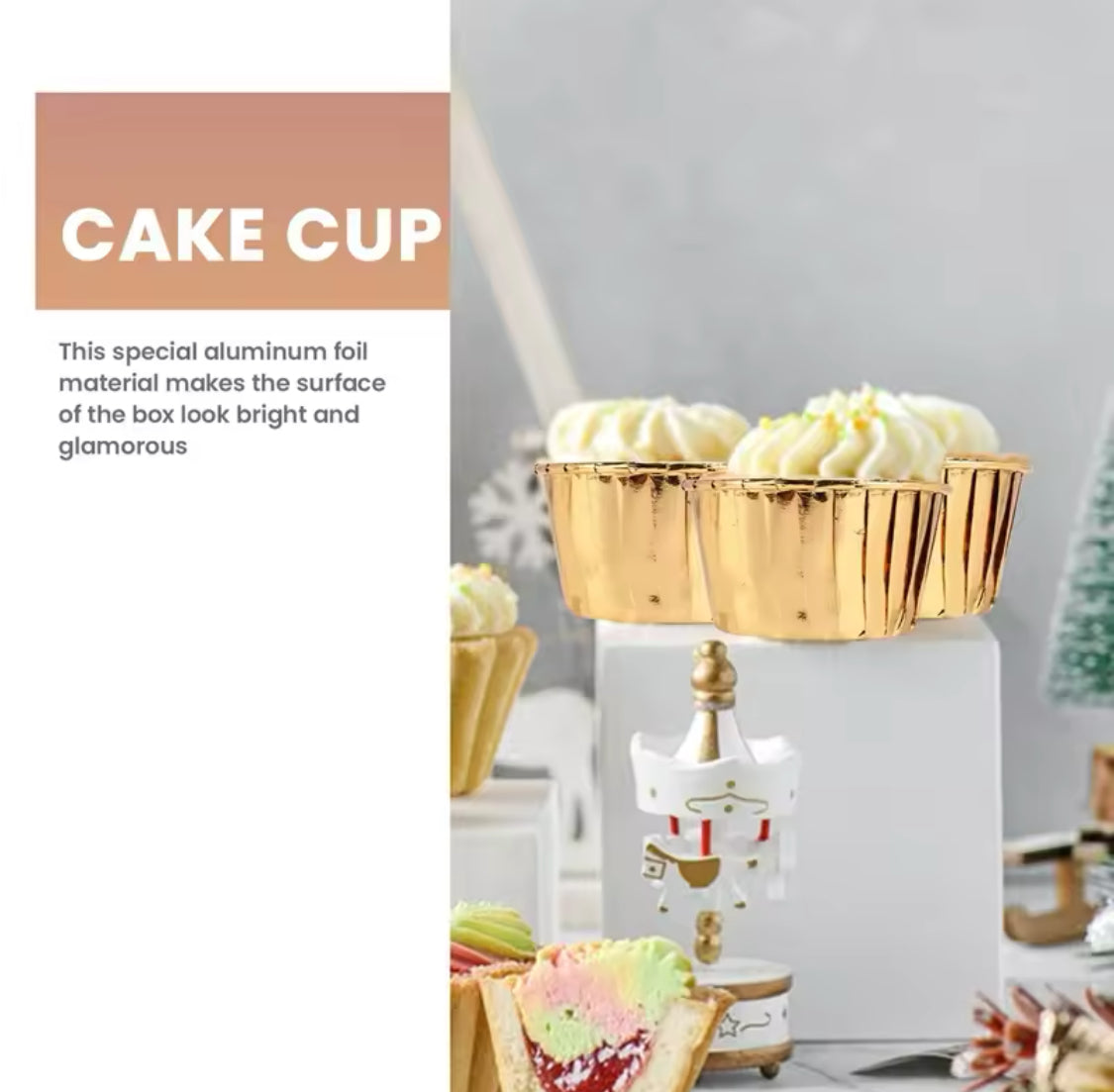 50pcs Muffin Cupcake Liner, Baking Cup Tray Case, Cake Wrappers, Cake Paper Cups, Pastry Tools