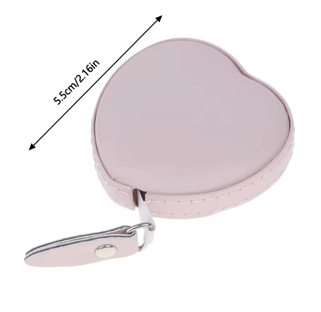 Cute Heart Shape Measuring Tape, Portable Soft Leather Measuring Tape, Mini Ruler for Body Measuring Tool
