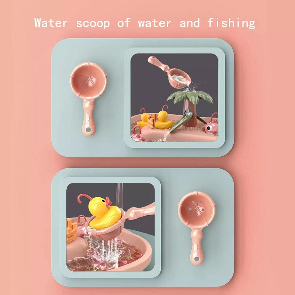 Fish Catching Game Fishing Game With Water Circulation Pool With Water Fountain Function toy.