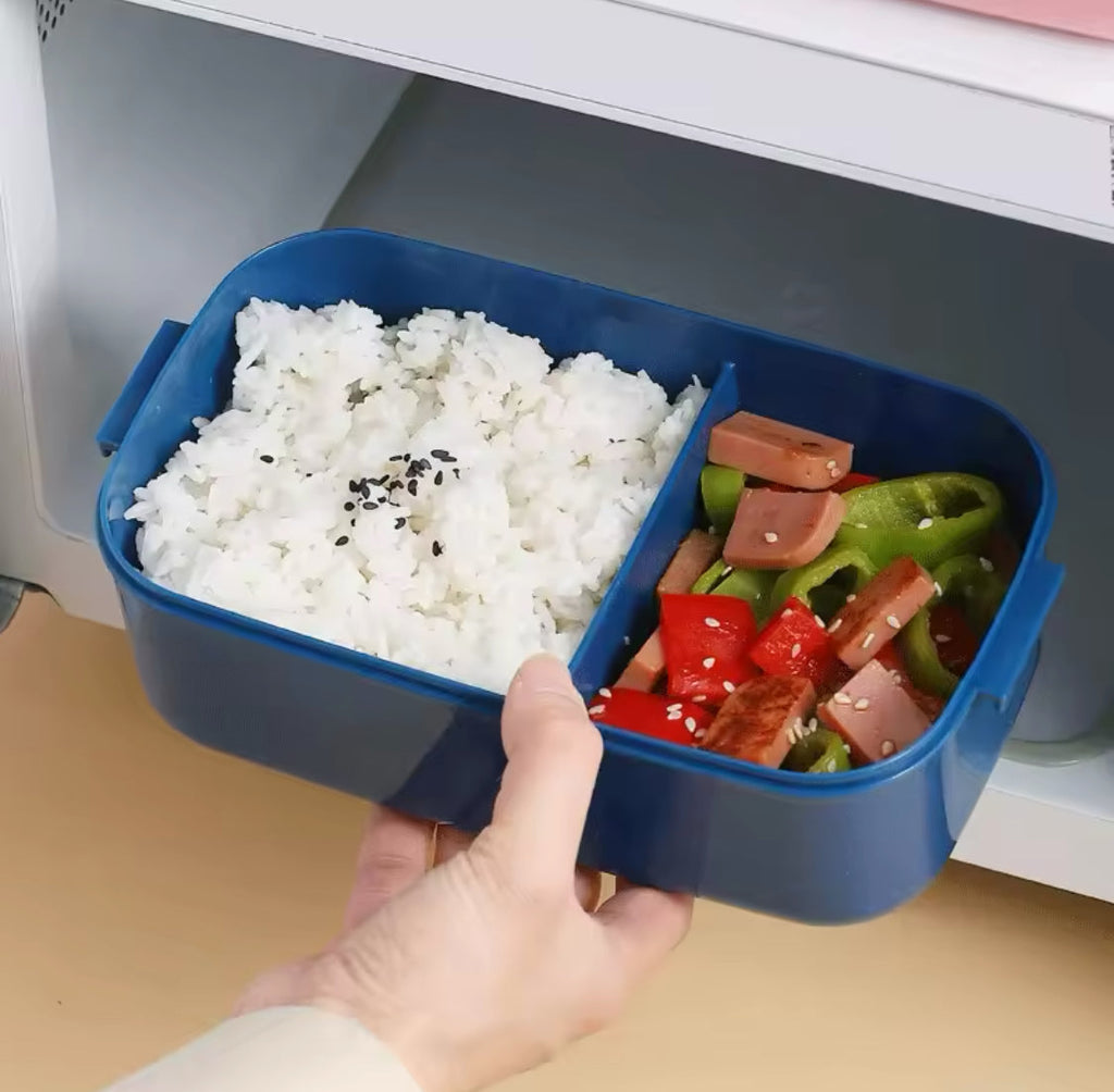 Portable Rectangle Lunch Box With Spoon And Fork, Kids School Lunch Box, Multipurpose Durable Food Case, Snack Food Storage Container