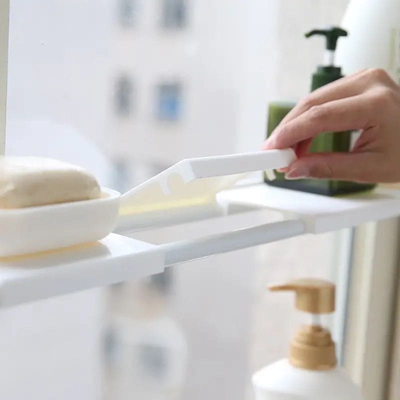 Telescopic Rod Rack, Adjustable Closet Storage Shelve, Wall Mounted Partition Separator Board, Window Sill Retractable Storage Rack, Multipurpose Shelves Cabinet Holder, Retractable Gap Storage Rack