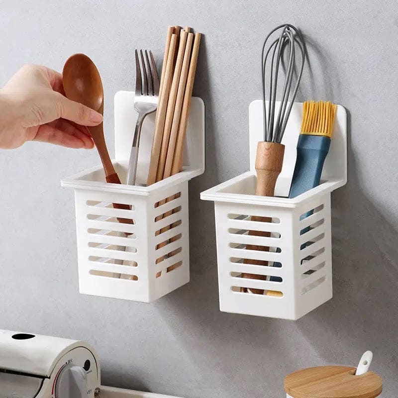 Simple Drain Basket, Plastic Shower Drain Shelf, Wall Self-adhesive Cactus Rack, Multipurpose Wall Desktop Draining Rack, Chopsticks Spoon Plastic Storage Holder, ABS Cutlery Holder, Keep Tidy Cutlery Cage, Kitchen Bathroom Hanging Shelf