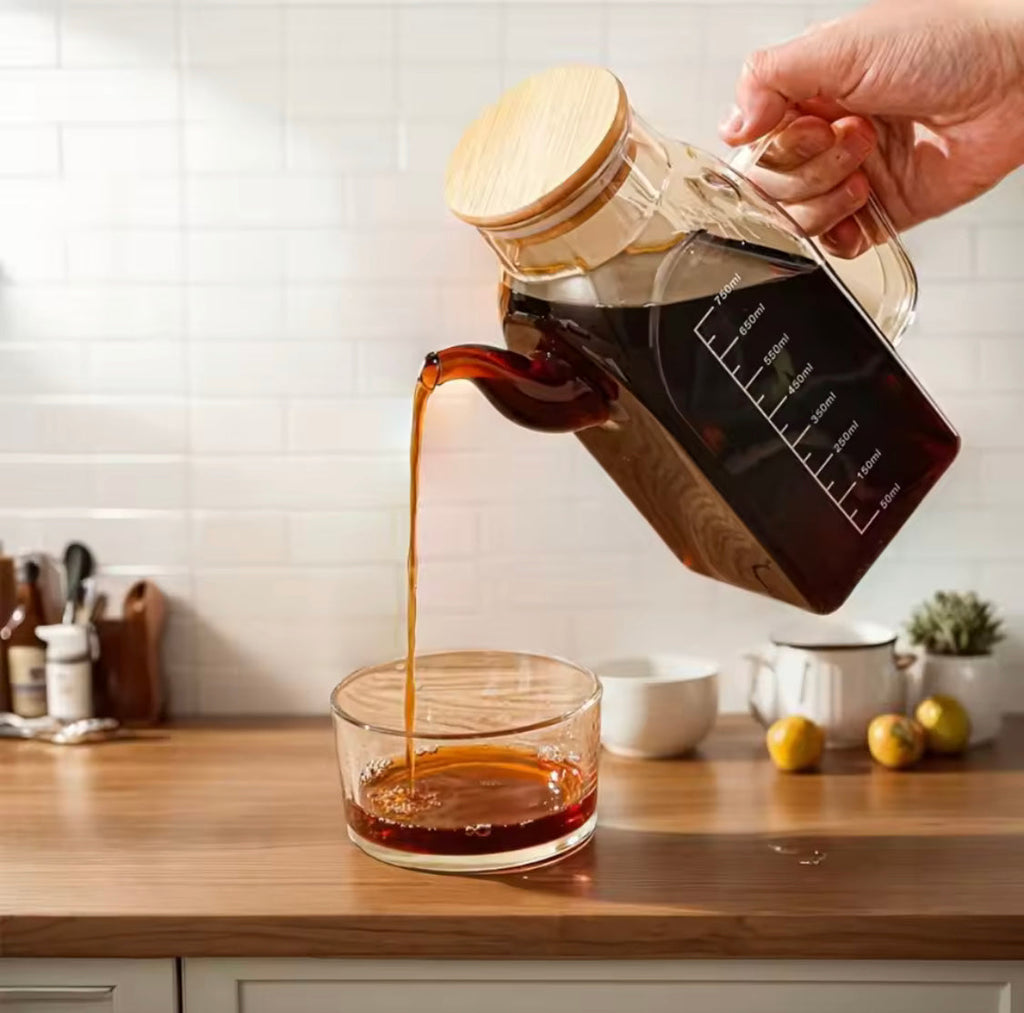 Large Capacity Glass Oil Pot, Glass Vinegar Pot With Lid, Glass Oil Dispenser For Kitchen