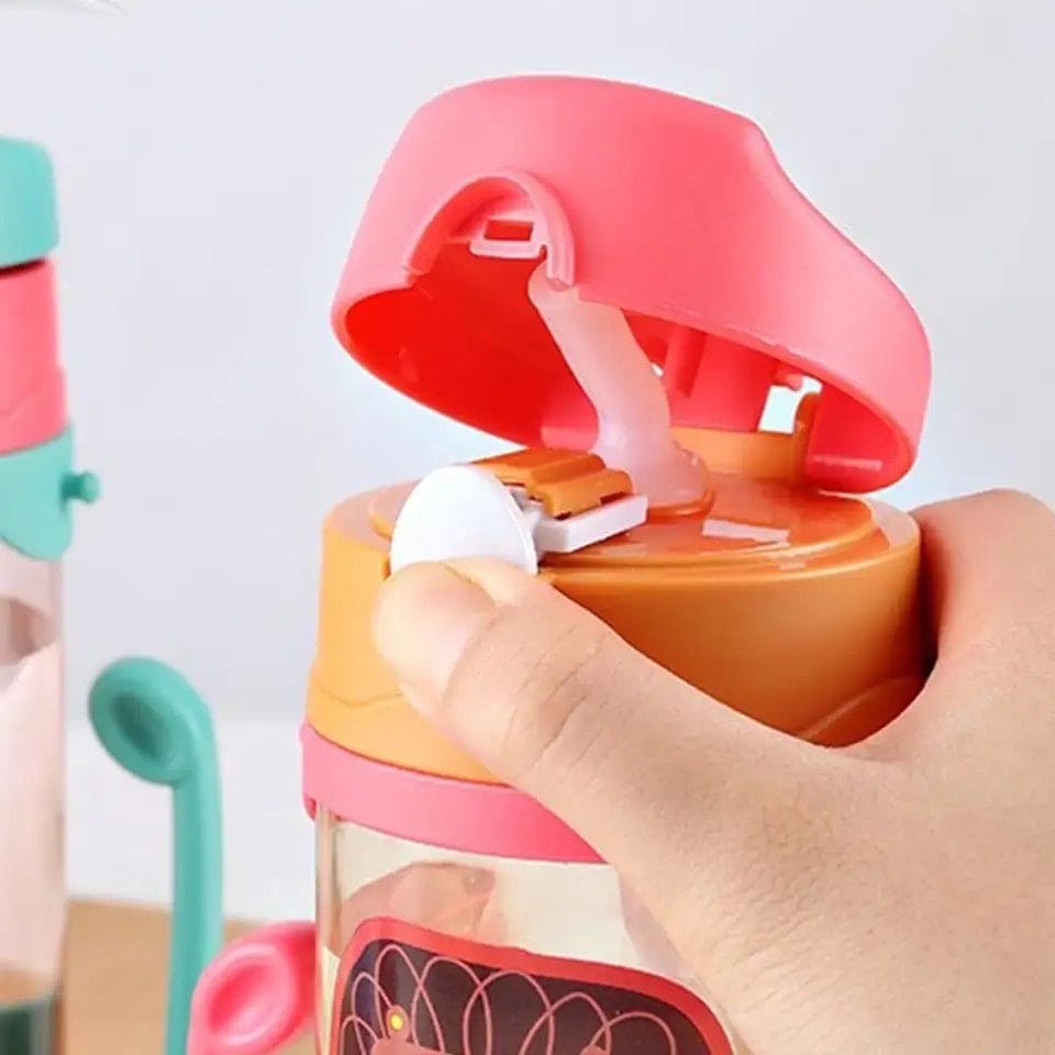 Kids Sippy Water Bottle, 400ml Kids Drinking Thermos, School Outdoor Sports Boys Girls, Cute Water Bottle Drinking With Straw Cup, Portable Leak Proof Straw Water Bottle, Portable Leak-proof Water Bottle
