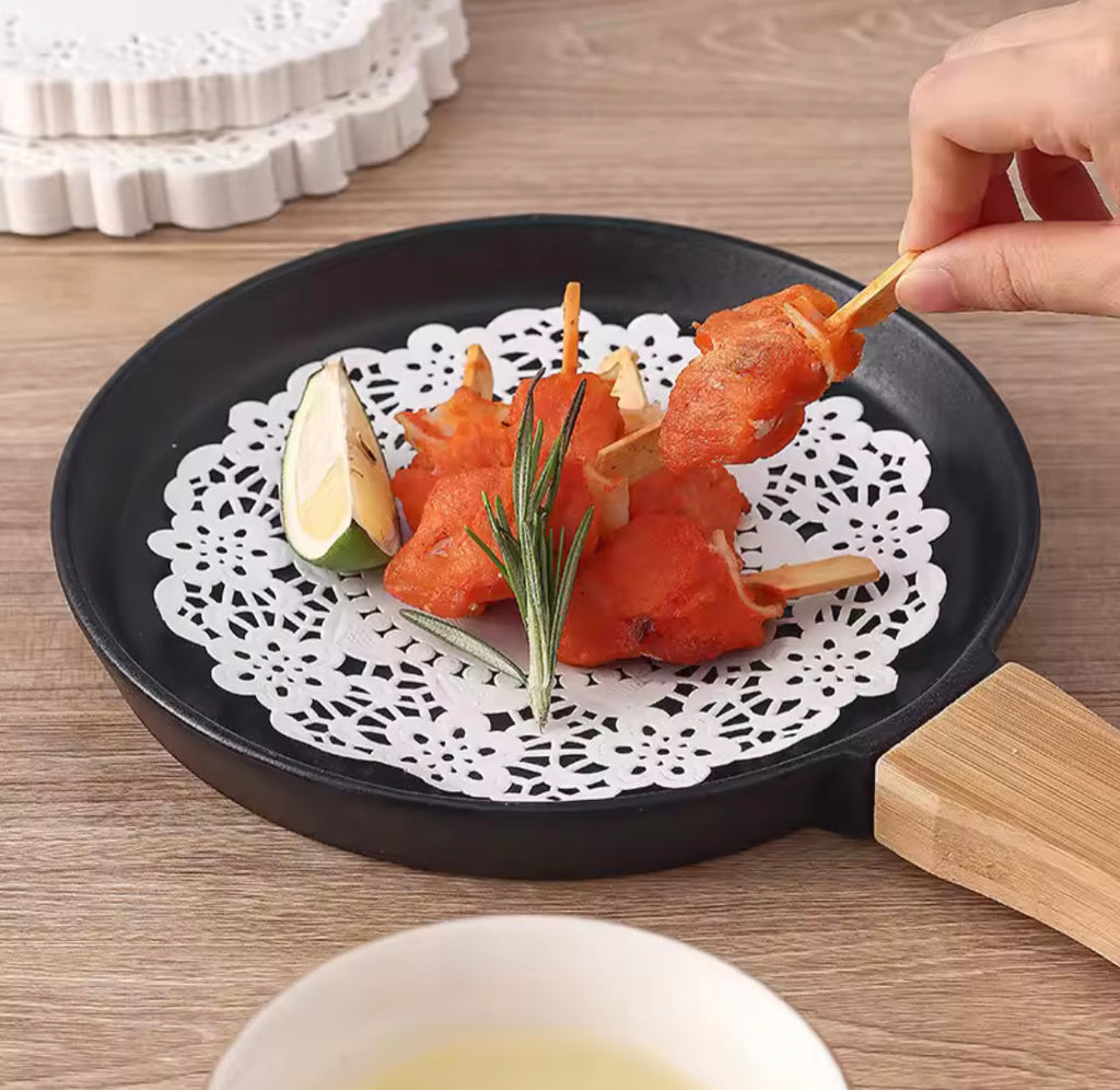 Fried Food Special Bottoms, Fried Food Oil Absorbing Paper, Round Lace Coaster Place Mat, Multipurpose White Lace Napkin, Fried Food Paper Tray Lace