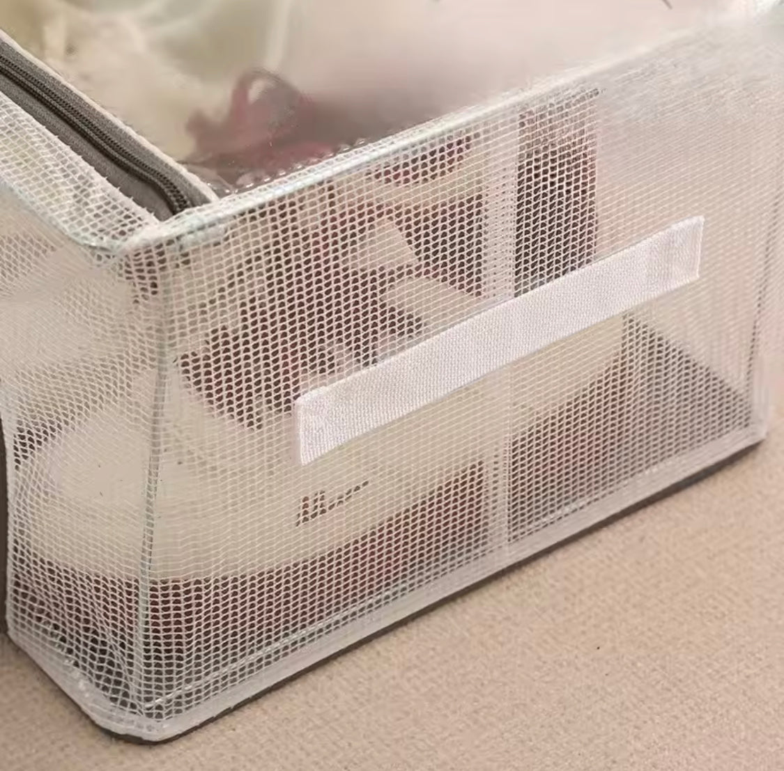 Double Sided Opening Zipper Shoe Storage Box, Foldable Under The Bed Shoe Basket, Dustproof Household Storage Box