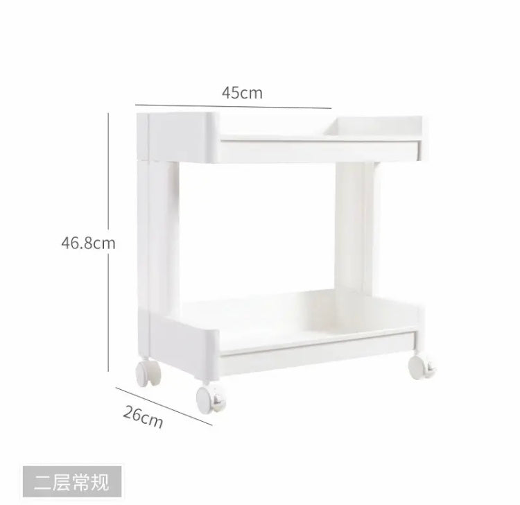 Multilayer Plastic Bathroom Trolley, Portable Universal Wheel Bathroom Shelf, Bathroom Storage Rack