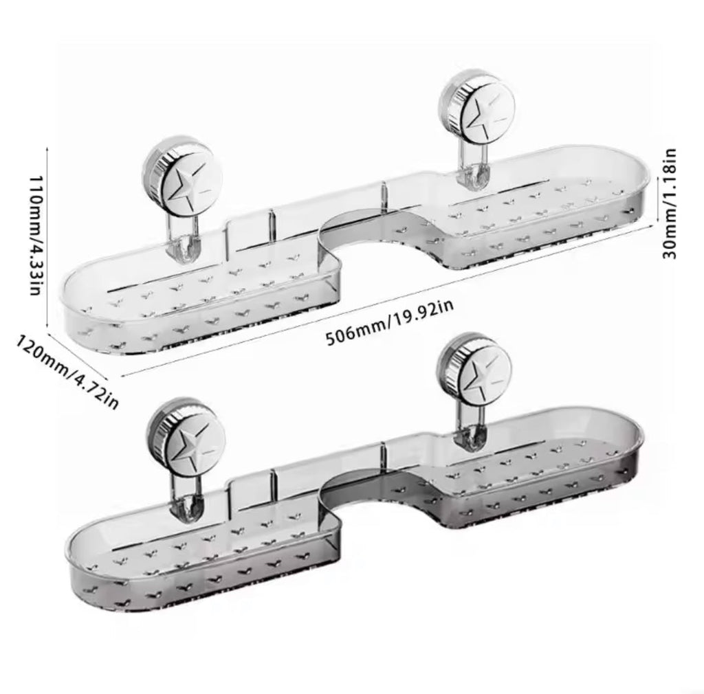 Bathroom Sink Faucet, Star Shaped Suction Cup Rack, Drainage Wall Hanging Storage Shelf, Single Layer Plastic Sticking Shelf