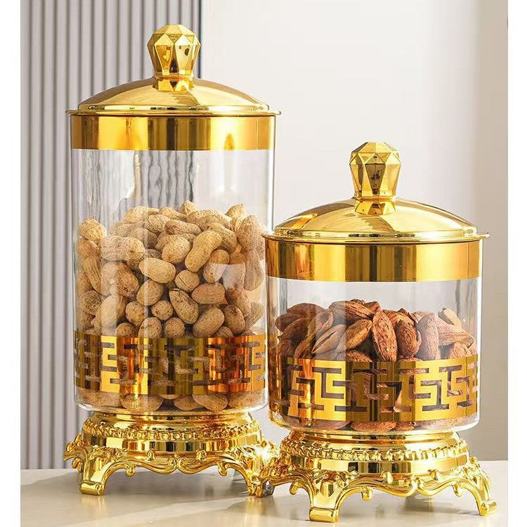 Set of 3 Candy Jar With Lid, Transparent Dry Food Storage Container, Tea Party Serving Jar, Cookie Jar
