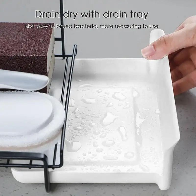 Iron Dishcloth Storage Rack, Creative Fabric Kitchen Rack, Wall Mounted Iron Shelf, Countertop Multifunctional Towel Rack, Wrought Iron Rag Basket, Sink Sponge Drain Rack