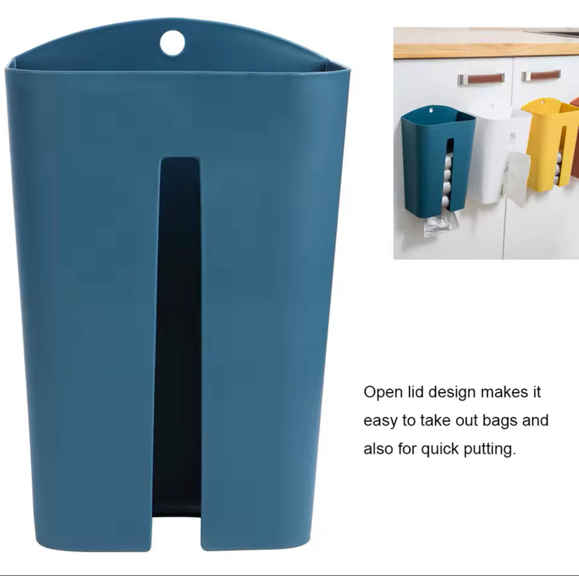 Garbage Bag Dispenser, Wall Mounted Garbage Bag Holder, Tissue Dispenser Container, Organizer Kitchen Decor