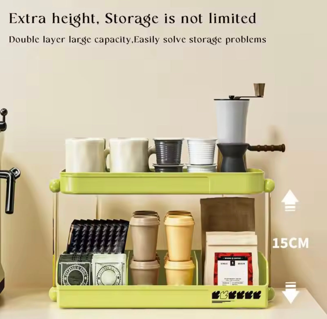2 Tier Desktop Storage Shelf, Multifunctional Cup Holder, Multipurpose Mug Rack Tea Cup Holder, Kitchen Coffee Cup Rack For Office Home