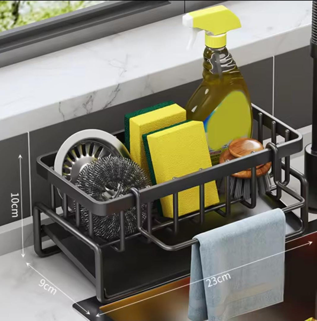 Kitchen Dishwash And Sponge Organizer, Kitchen Faucet Sponge Rack, Sink Drain Rack, Bathroom Supplies Rack