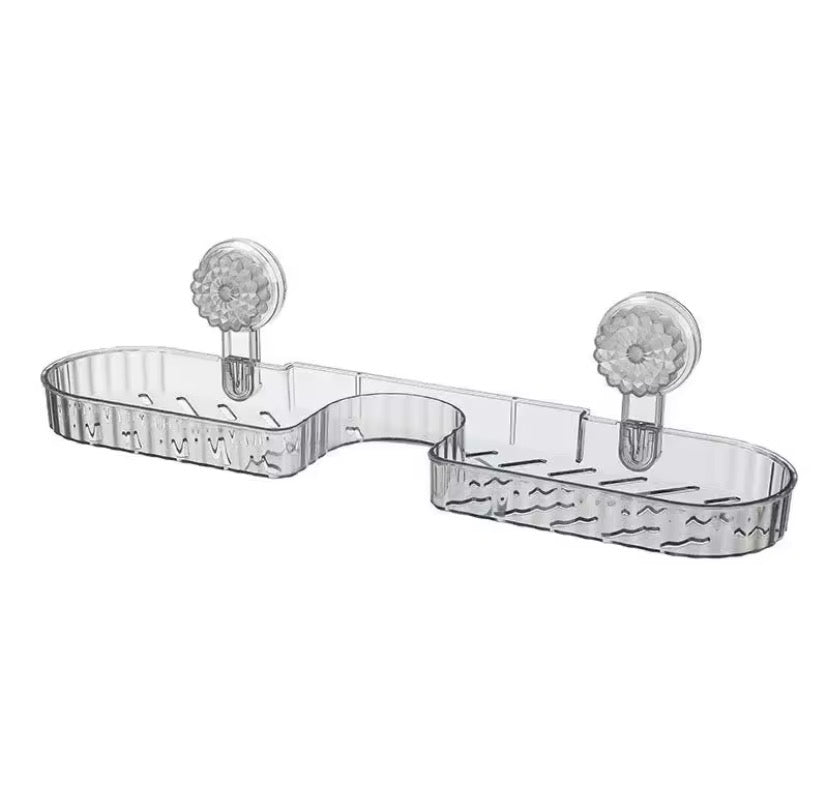 Bathroom Sink Faucet, Star Shaped Suction Cup Rack, Drainage Wall Hanging Storage Shelf, Single Layer Plastic Sticking Shelf