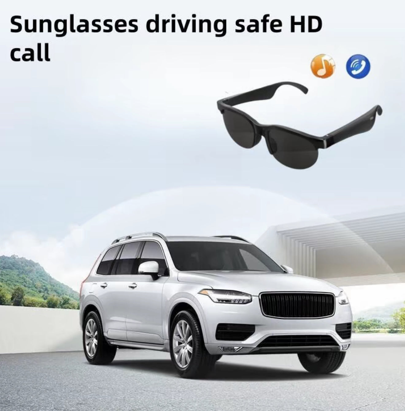 Smart Wireless Glasses, Multifunctional Audio Sunglasses, Wireless Calls, Music Playback.