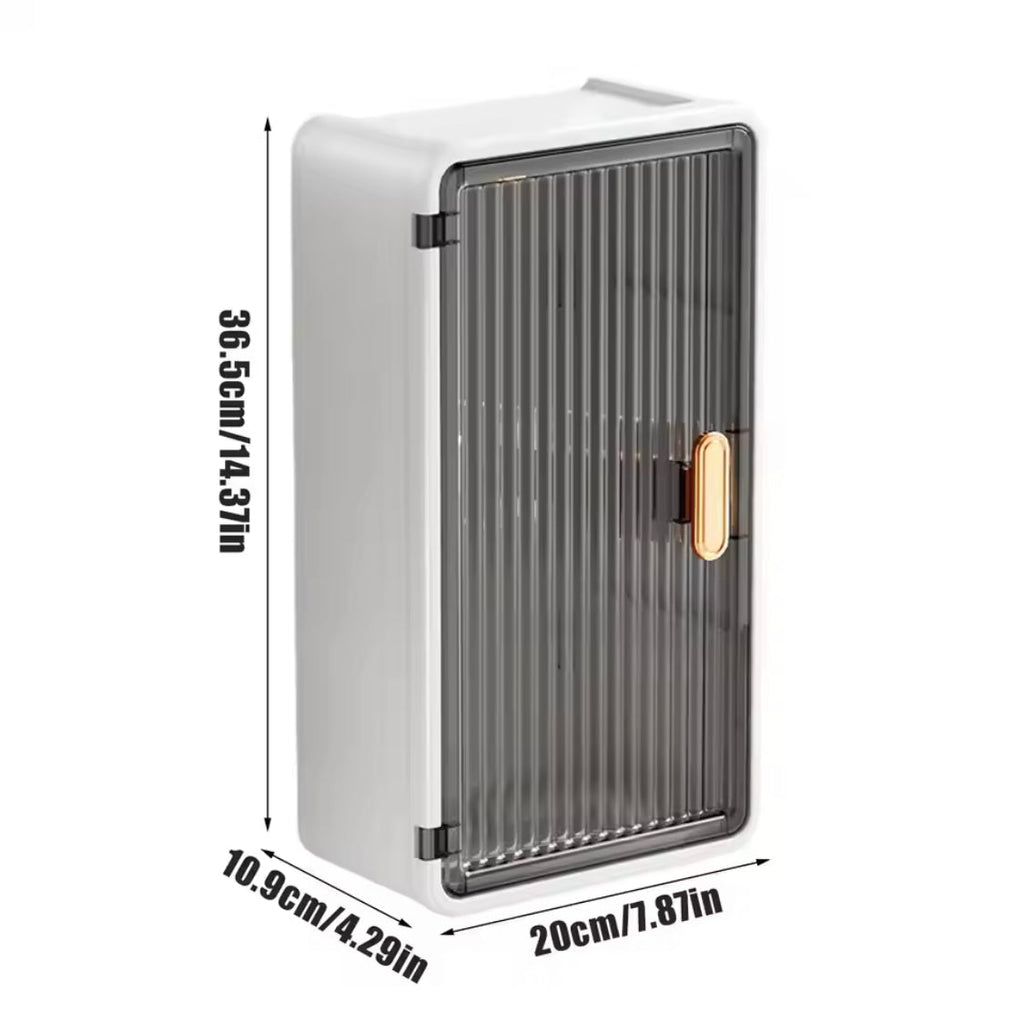 Wall Mounted Toiletries Storage Rack, Waterproof Bathroom Shelf With Tissue Holder, Wall Mounted Bathroom Toiletries Organizer