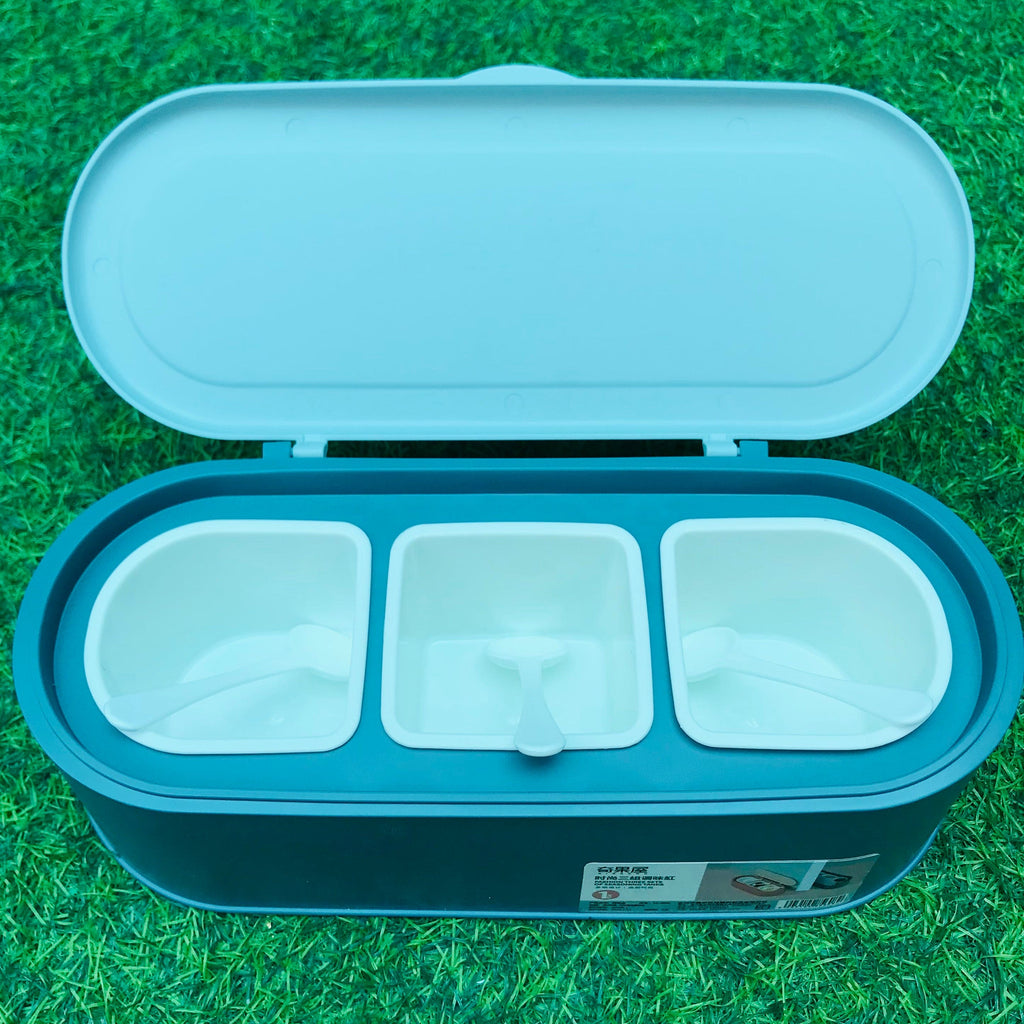 High Quality Three Gird Kitchen Condiment Holder, Household Combination Seasoning Boxing, Multi Grid Salt Seasoning Spice Container, Household Kitchen Spice Jar